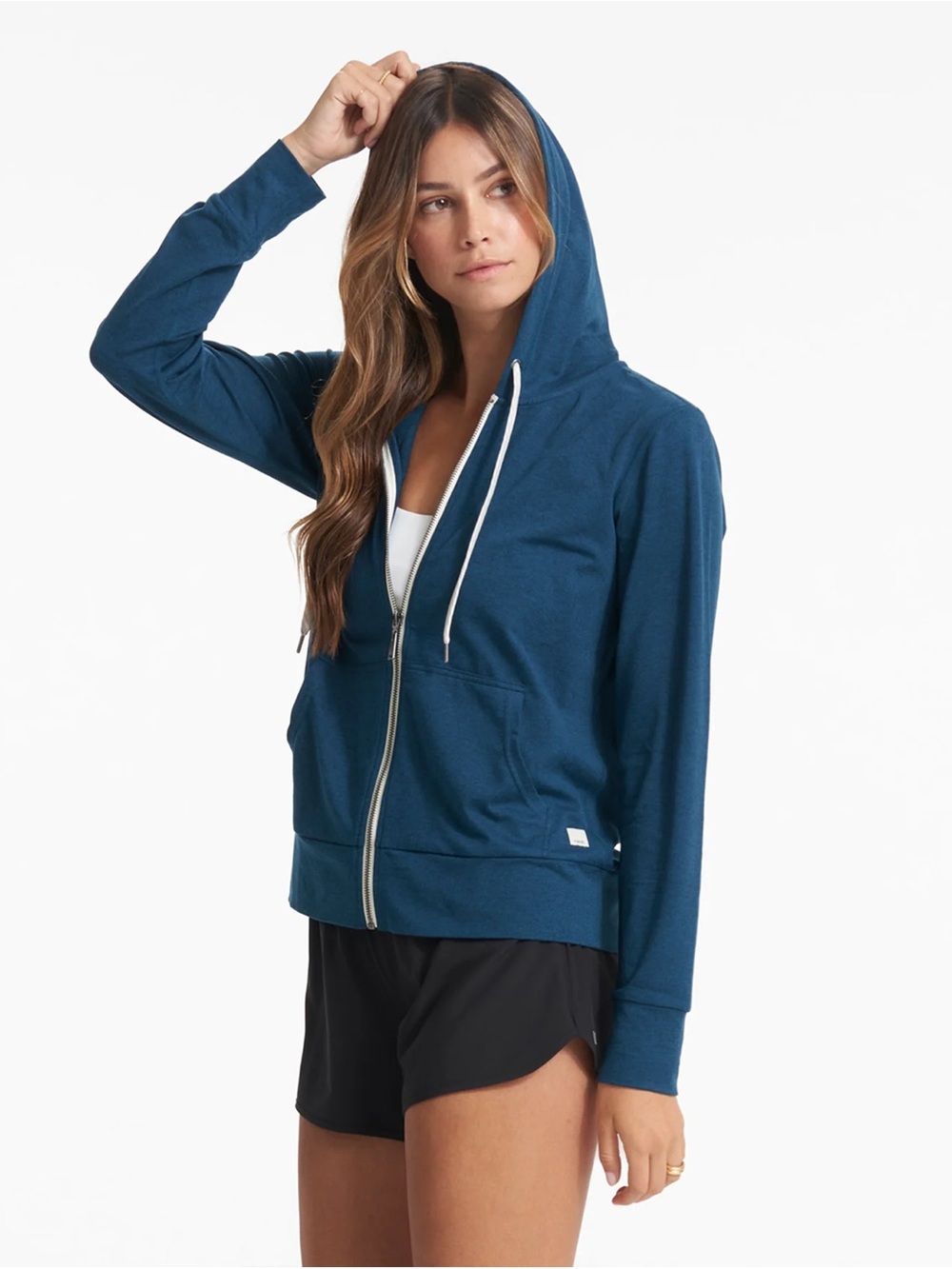Vuori Halo Performance Zip Hoodie in Cosmo Heather - XS